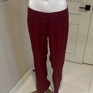 The Limited Drew Fit red pinstripe trousers